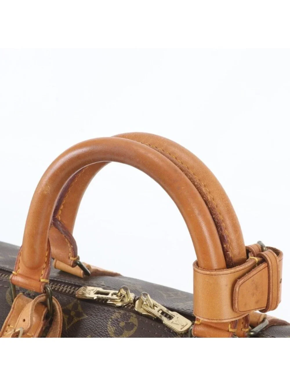 Louis Vuitton Monogram Keepall 50 Leather Boston Bag Tote Travel